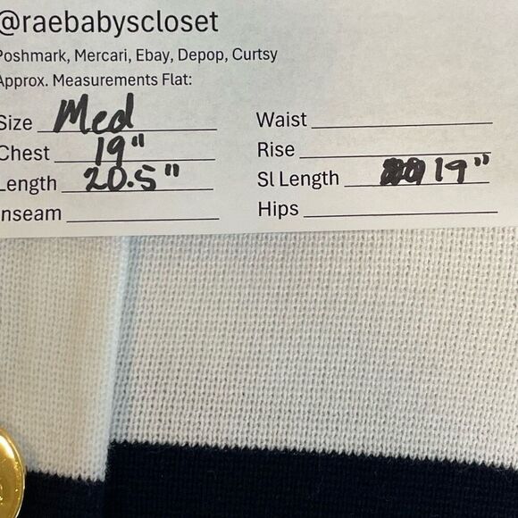 Lauren Ralph Lauren Blue White Nautical Button Front Knitted Cardigan Size M - Picture 8 of 8